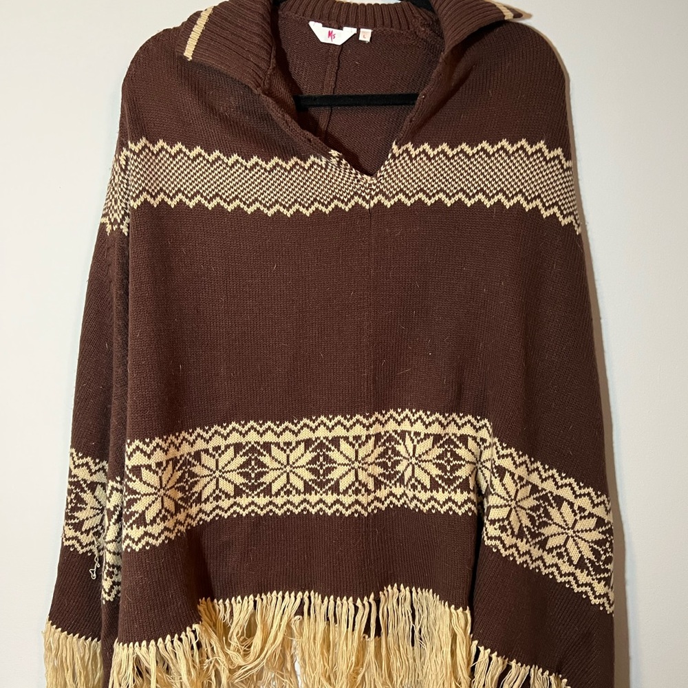 MS wool poncho L size